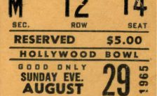 Ticket for The Beatles at the Hollywood Bowl, 29 August 1965