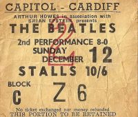 Ticket for The Beatles at Capitol Cinema, Cardiff, 12 December 1965