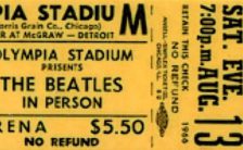 Ticket for The Beatles in Detroit, 13 August 1966