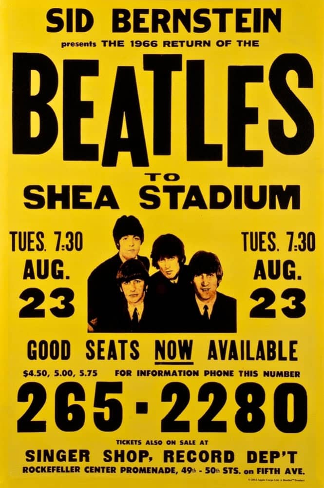 Poster for The Beatles at Shea Stadium, 23 August 1966