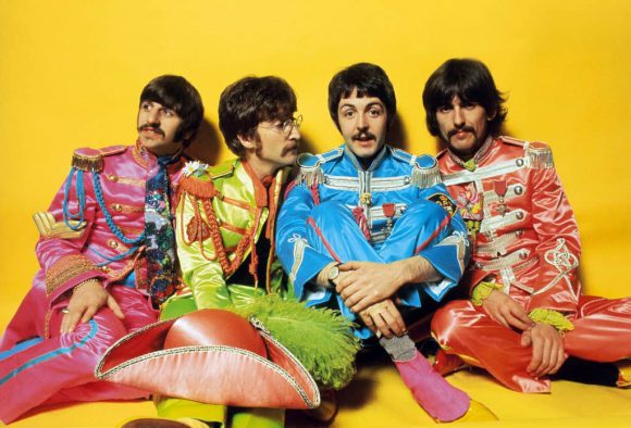 The Beatles in Sgt Pepper uniforms, 1967