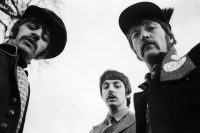 Ringo Starr, Paul McCartney and John Lennon filming the Strawberry Fields Forever promo film, January 1967