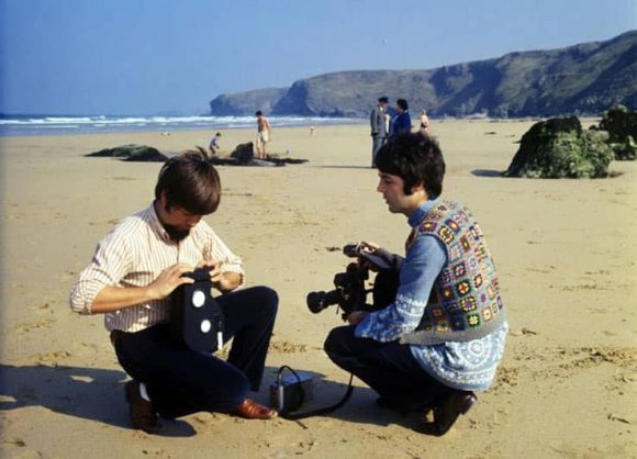 The Beatles filming Magical Mystery Tour at Watergate Bay, Newquay, 13 September 1967