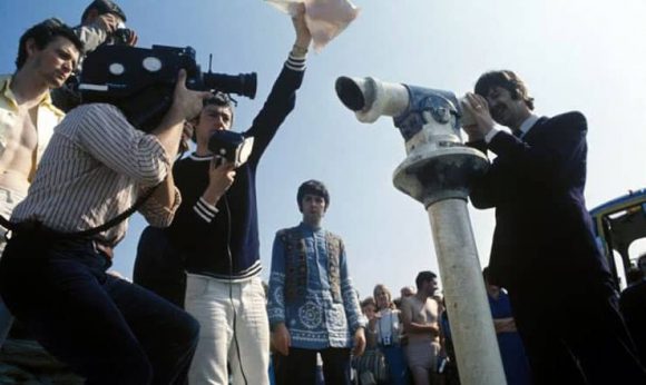 The Beatles filming Magical Mystery Tour at Watergate Bay, Newquay, 13 September 1967