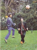 George Harrison and Paul McCartney filming Blue Jay Way for Magical Mystery Tour, 3 November 1967