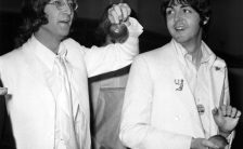 John Lennon and Paul McCartney return to England from New York, 16 May 1968