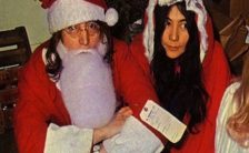 John Lennon and Yoko Ono as Father and Mother Christmas, Apple Christmas party, 23 December 1968