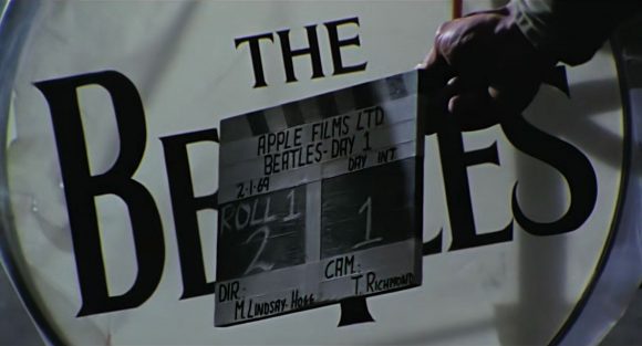 Clapperboard and Beatles drum head – Twickenham Film Studios, 2 January 1969