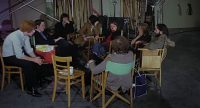 Kevin Harrington, Michael Lindsay-Hogg, Glyn Johns, Tony Richmond, Ringo Starr, Neil Aspinall, Linda McCartney, Paul McCartney – Twickenham Film Studios, 13 January 1969