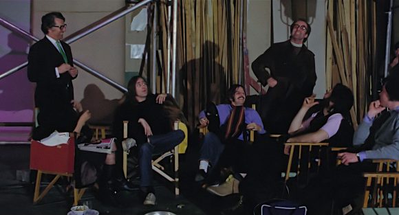 Denis O'Dell, Yoko Ono, John Lennon, Ringo Starr, Peter Sellers, Paul McCartney, Michael Lindsay-Hogg – Twickenham Film Studios, 14 January 1969