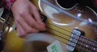 Ringo Starr playing Paul McCartney's bass guitar – Apple Studios, 21 January 1969