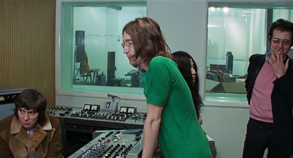 Glyn Johns, John Lennon, Yoko Ono, Robert Fraser – Apple Studios, 23 January 1969