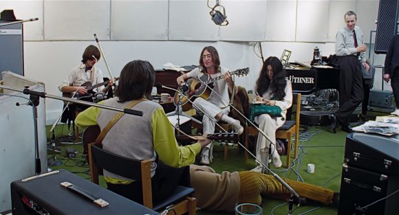 George Harrison, Paul McCartney, John Lennon, Yoko Ono, George Martin – Apple Studios, 24 January 1969