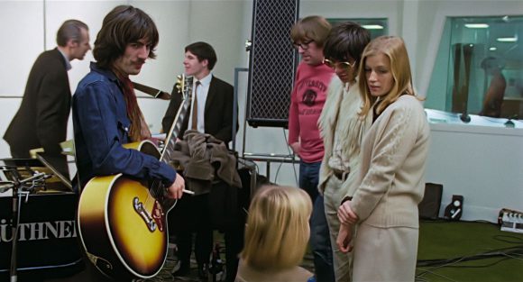 George Martin, George Harrison, Heather McCartney, Mal Evans, Glyn Johns, Linda Eastman – Apple Studios, 26 January 1969