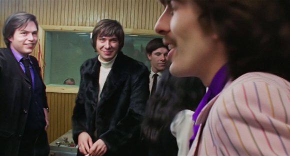 Michael Lindsay-Hogg, Glyn Johns, Dave Harries, George Harrison – Apple Studios, 27 January 1969