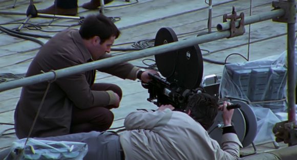 Preparations for The Beatles' rooftop show, 30 January 1969