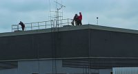 Preparations for The Beatles' rooftop show, 30 January 1969