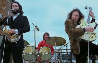Paul McCartney, Ringo Starr, John Lennon – Apple rooftop, 30 January 1969