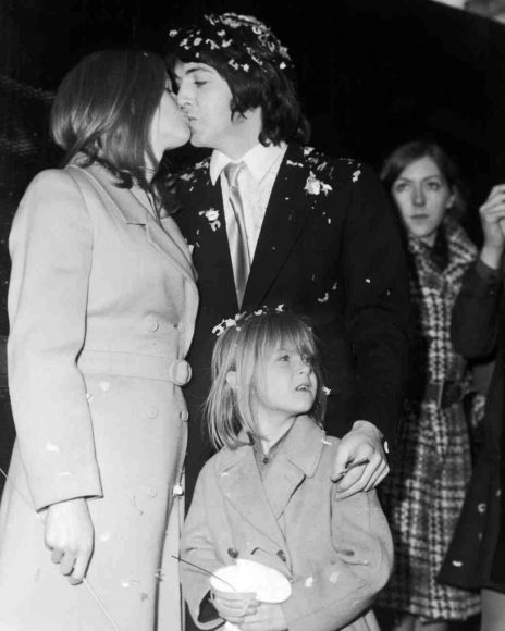 Paul and Linda McCartney on their wedding day, 12 March 1969