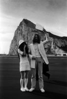 John Lennon and Yoko Ono in Gibraltar on their wedding day, 20 March 1969