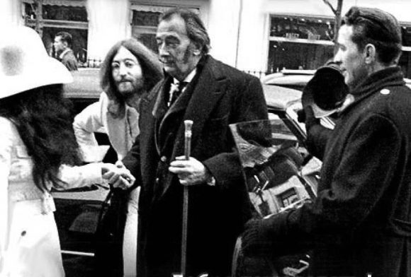 John Lennon and Yoko Ono with Salvador Dali, 24 March 1969