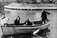 The Beatles on the Thames, London, 9 April 1969