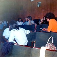 The Beatles at Let It Be screening, 20 July 1969
