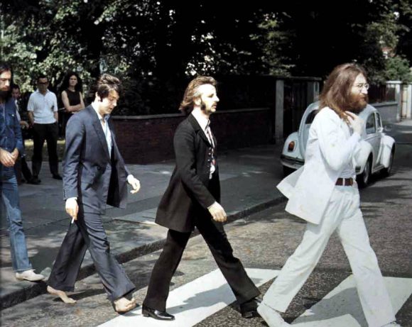 The Beatles crossing Abbey Road, 8 August 1969