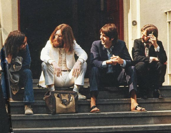 The Beatles outside EMI Studios, Abbey Road, 8 August 1969