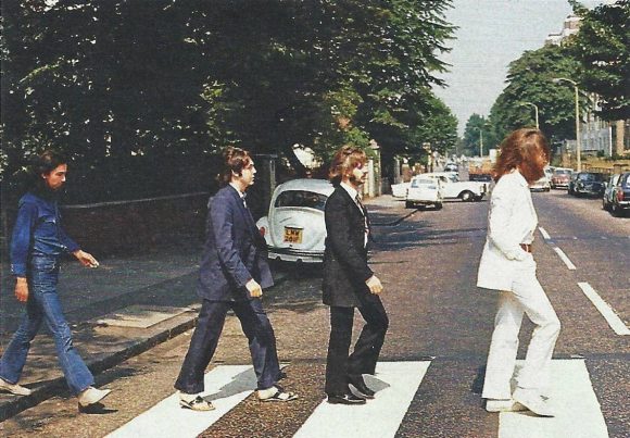 The Beatles crossing Abbey Road, 8 August 1969