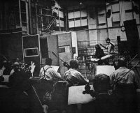 George Harrison, George Martin and orchestral musicians, 15 August 1969