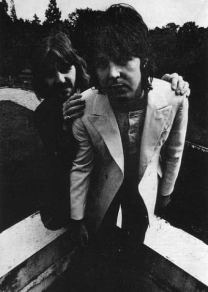 Ringo Starr and Paul McCartney at The Beatles' final photography session, Tittenhurst Park, 22 August 1969