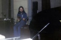 George Harrison recording Abbey Road, 1969