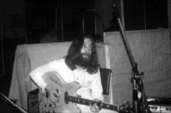John Lennon recording Abbey Road, 1969
