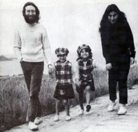 John Lennon, Julian Lennon, Kyoko Cox and Yoko Ono in Scotland, June 1969