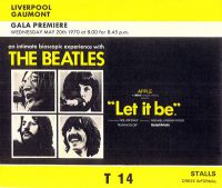 Ticket for the Liverpool premiere of The Beatles' film Let It Be, 20 May 1970