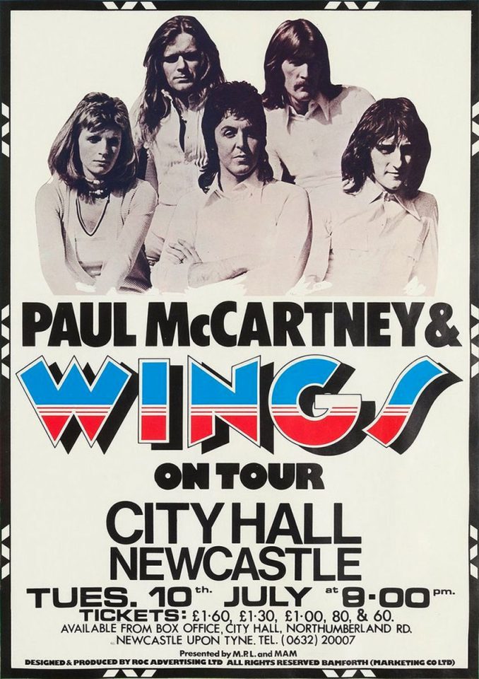 Wings poster – live in Newcastle upon Tyne, 10 July 1973