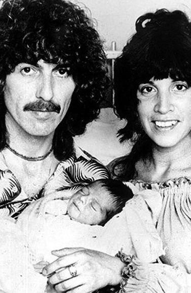 George and Olivia Harrison with baby Dhani, August 1978