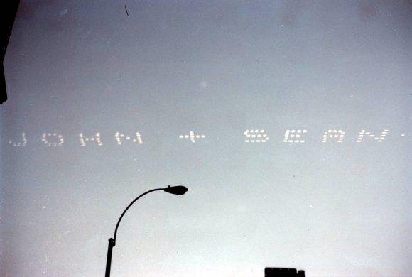 Skywriting on John Lennon's 40th birthday, 9 October 1980