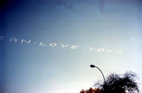 Skywriting on John Lennon's 40th birthday, 9 October 1980