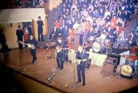 The Beatles on stage in Dunedin, New Zealand, 26 June 1964