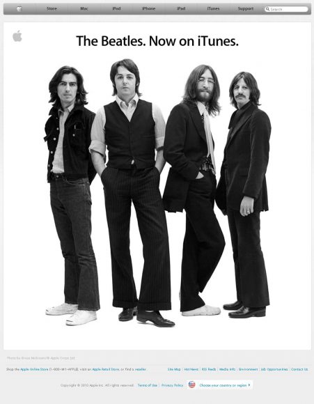 Advertisement for The Beatles on Apple's iTunes