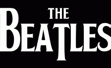 The Beatles' classic drop-T logo (white on black)