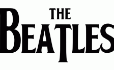 The Beatles' classic drop-T logo (black on white)