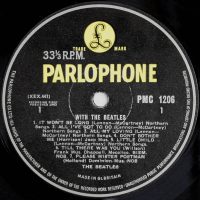 Label for The Beatles' With The Beatles vinyl LP (side 1)
