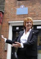 Cilla Black unveiling London plaque for Brian Epstein, 28 September 2010