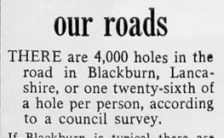 Daily Mail article, 'The holes in our roads', which inspired The Beatles' A Day In The Life