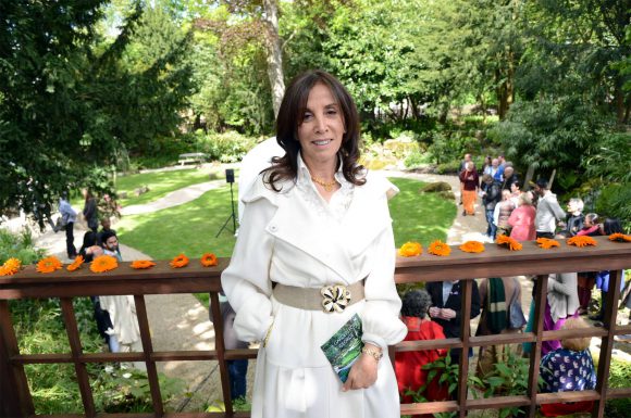 Olivia Harrison at the George Harrison memorial garden public opening, 25 May 2013