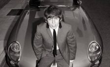 George Harrison with his Jaguar E-Type, July 1964