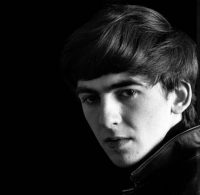 George Harrison in Stuart Sutcliffe's art studio at Astrid Kirchherr's house, 1962